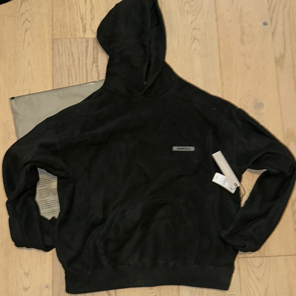 NWT Fear of God Essentials Polar Fleece hoodie in ‘Stretch Limo’ SZ M